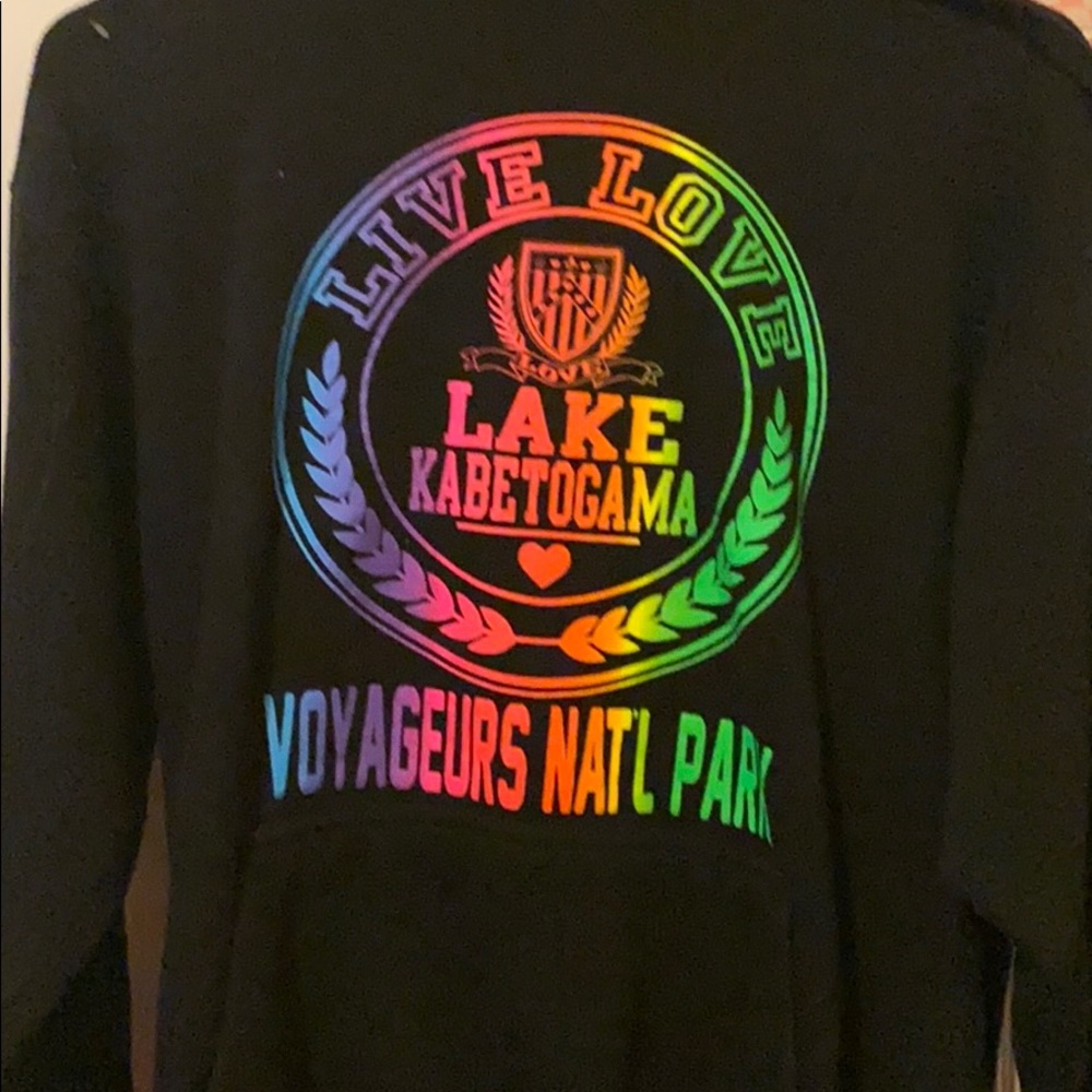 A colorful hoodie